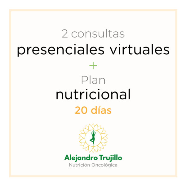 2 Consultas presenciales virtuales + Plan nutricional(20 días)